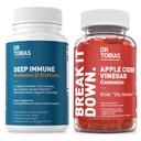 Tobias Deep Immunobiootit & Prebiootit ja Apple Siideri Viinietikka Gummies, tukee ruoansulatusta, Gut Immuunitoiminto, Cleanse & Detox miehille & naisille 4.4. Miljardia PMY & Äiti