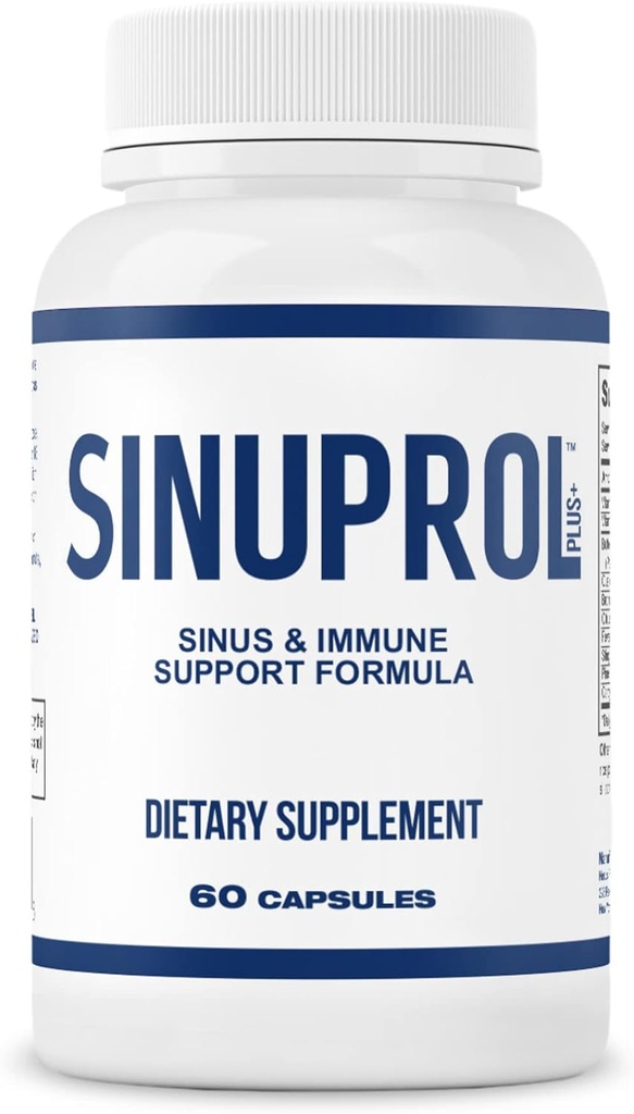 Mizzle SinuProl Nasal & Immune Support Supplement med Quercetin med Bromelain, idealiskt alternativ för personer som litar på naturlig sinus Decongestant, Sinus Rinse eller naturlig antihistamin, 60 kapslar