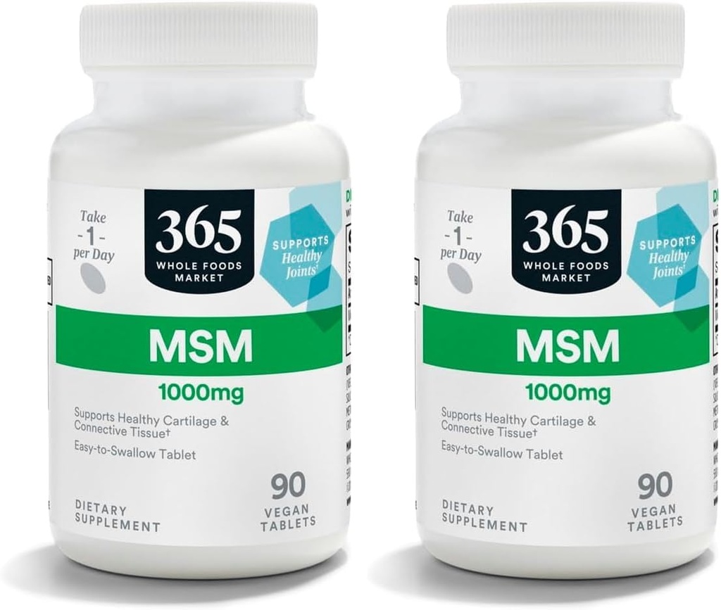 365 by Whole Foods Market, MSM 1000Mg, 90 tablettia (pakkaus 2)