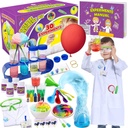 UNGLINGA 30 Experiments Science Kit för barn med Lab Coat, Kemi Set STEM Leksaker födelsedag Gåvor för pojkar Flickor, Scientist Costume Role Play Tools Educational Learning Set