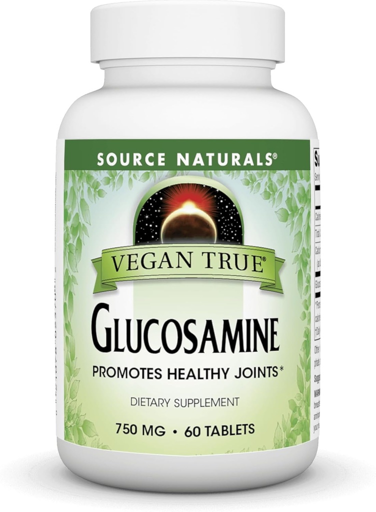 Source Naturals Vegan True Glukosamiini, edistää terveellisiä niveliä*, 750 mg - 60 tablettia