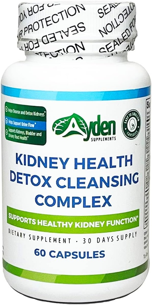 Munuaiset Health Detox Cleansing Complex - 1110 mg, tukee munuaiset, rakko, virtsateiden Tract, kasvirohdos, 21 Ainesosat, karpalo 400 mg, Astragalus 200 mg, Horsetail, Gravel Root, Uva Ursi, 60 kapselia