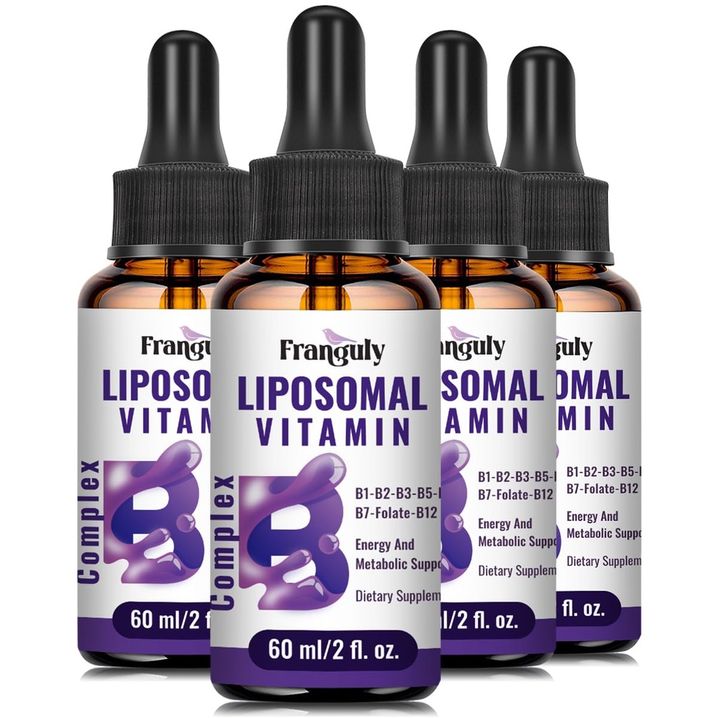 Liposomaalinen B-vitamiini Kompleksinen nestemäinen sublingutiivinen B-vitamiinin täydentää naisille Parempi imeytyminen Metyylinen B12, B1, B2, B3, B5, B6,Folaatti, biotiini energialle ja immuunituelle-8,0 oz