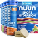 Nuun Sport Elektrolyyttitabletit, joissa on magnesiumia, kalsiumia, kaliumia, kloridia ja natriumia, gluteeniton ja vegaaninen, sekoitettuja makuja, 4 pakkausta (40 tarjoilua yhteensä)