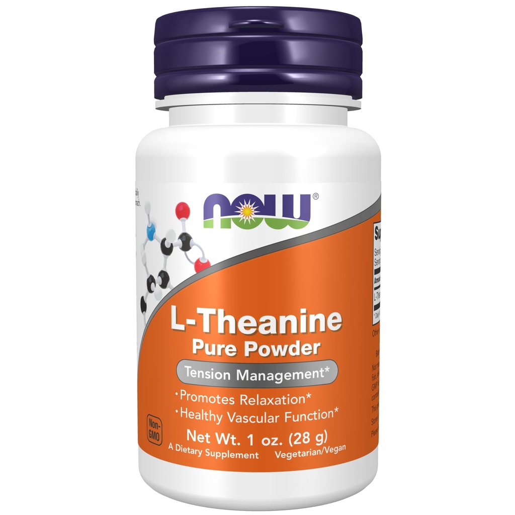 NOW Foods Supplements, L-Theanine Pure Powder, Tension Management *, Amino Acid, 1-Ounce