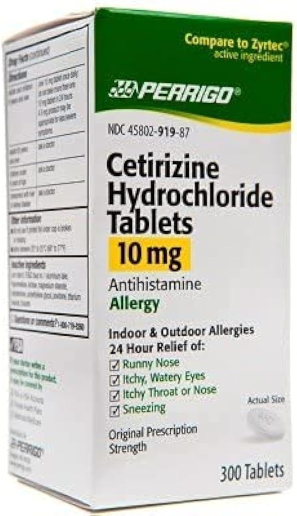 Perrigo Cetirizine Hydrochloride tabletter 10mg, 300-räkning