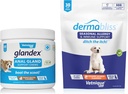 Vetnique Labs Dermabliss Allergia Chews 30 Ct ja Glandex Anal Gland tuki purut 60 Ct Bundle Dog Vitamiinit ja lisäravinteet, Anal Gland Dog käsittelee probiootit, koira Allergiat ihonhoito pehmeä Chew