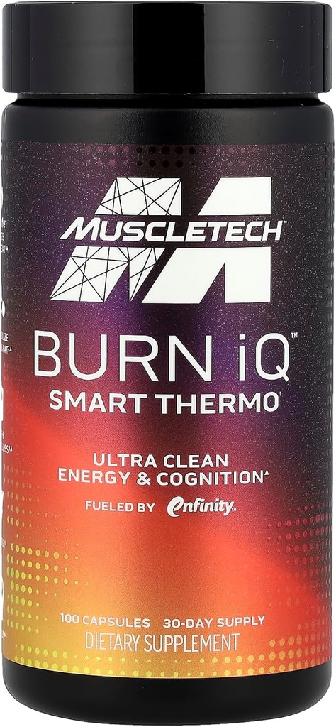 MuscleTech Burn iQ Smart Thermo Supplement täynnä Paraksantiini tehostettu energia & kognitiota miehille ja naisille 100