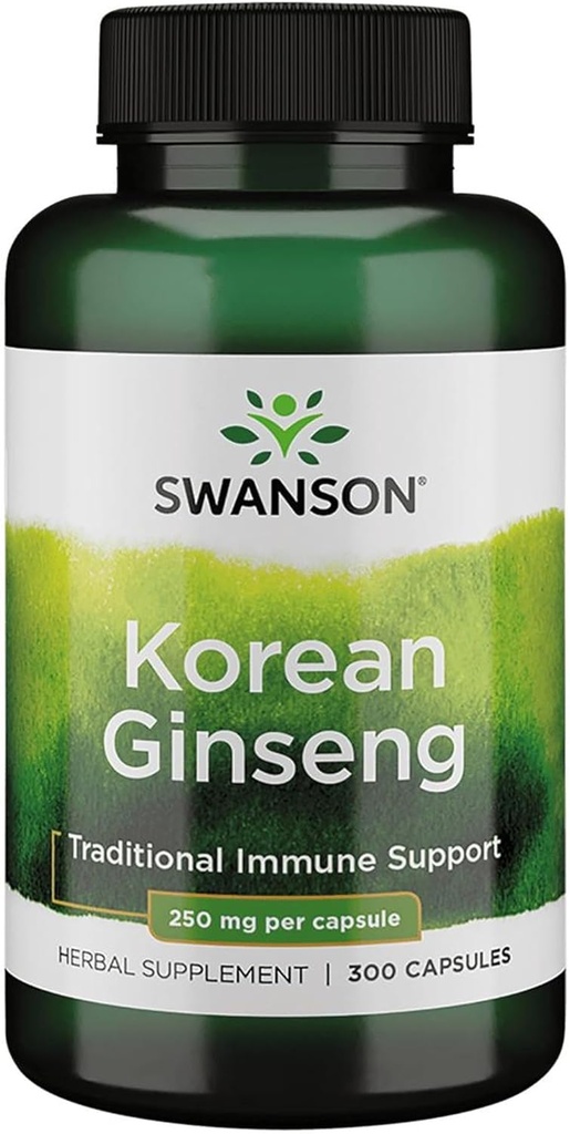 Swanson Korean Ginseng 250 Milligrams 300 Kapselia