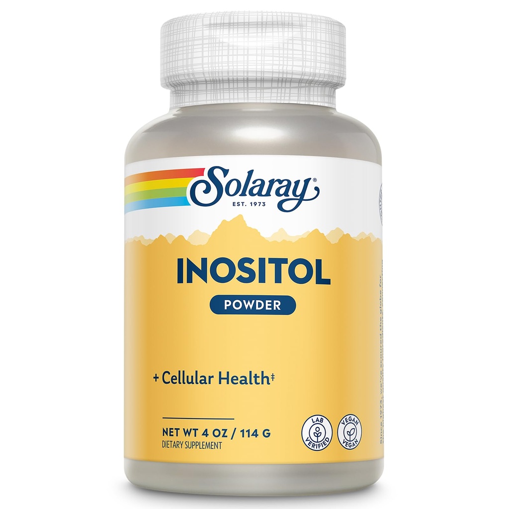 SOLARAY Pure Inositol Powder - Cellular Health Support - Vegan, Lab Varmennettu - 163 Servings, 4 OZ (4oz, 162 Serv.)