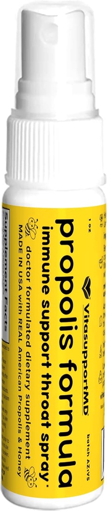 VITASUPPORTMD Propolis Formula Throat Spray - Doctor Formulated, Valmistettu Yhdysvalloissa Immuuneja tukea luonnon antioksidantteja, 1 fl oz