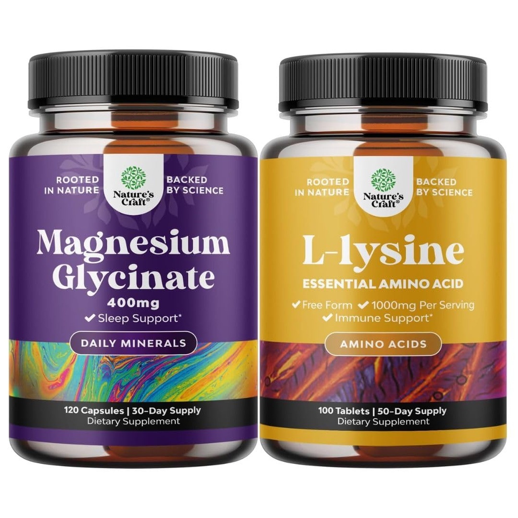 Magnesium-Glycinate-kapseleita naisille ja miehille mielialan ja rentoutumisen hoitoon ja L- lysiini EssentialAmino Acids for Eye Health Huulihoito Tuki Immuunijärjestelmä Tuki Lihaksen kasvu