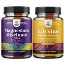 Magnesium-Glycinate-kapseleita naisille ja miehille mielialan ja rentoutumisen hoitoon ja L- lysiini EssentialAmino Acids for Eye Health Huulihoito Tuki Immuunijärjestelmä Tuki Lihaksen kasvu