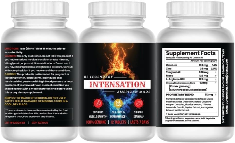 Male Supplement - All Natural Stamina Support - Last Longer - Öka storlek, styrka och uthållighet - Förbättra energinivån - Optimera Vitalitet - 12 tabletter
