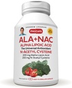 ANREW LESSMAN ALA + NAC Alpha Lipoic Acid with N-Acetyl-Cysteine 180 Capsules - Ultra-High Potency, Anti-Oksidantti tuki hermostolle, sydän, aivot, maksa, munuaiset, keuhkot, energia. Ei lisäaineita