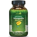 Irwin Naturals Extra Strength Ashwagandha Mind & Body Adaptogenic Yrtit tukevat stressiä, mielialaa, henkistä ja fyysistä suorituskykyä Cordyceps, Turmeric, BioPerine & More - 60 Liquid Softgels