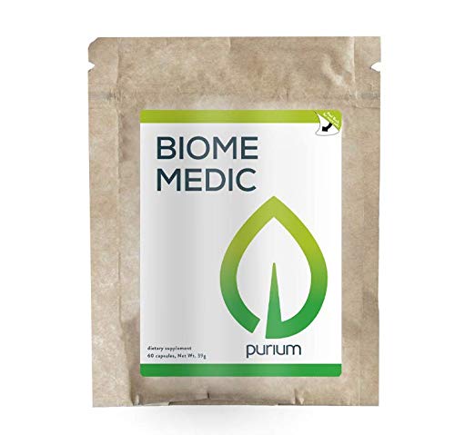 Purium Biome Medic - 60 vegaanikapselia - Gut Health Support Supplement, poistaa GMO toksiinit, tukee hyviä bakteerit, Korjaukset Microbiome - Kasvisruokaa, Gluteeniton - 60 tarjoilua