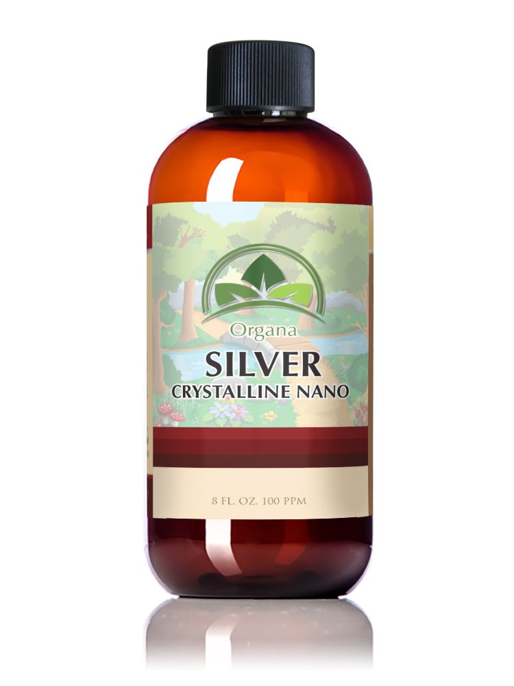 Organa Nano Kolloidinen hopea 8 oz (100 PPM) - Paras kolloidinen hopea - Kolloidinen mineraalit