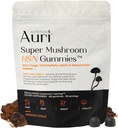 Auri Super Mushroom HSN Gummies - Hair Skin och Nails Gummies Functional Mushrooms Supplement - med Wild Chaga, Chlorophyll, Lutein och Astaxanthin - 60 Orange Citrus Gummies