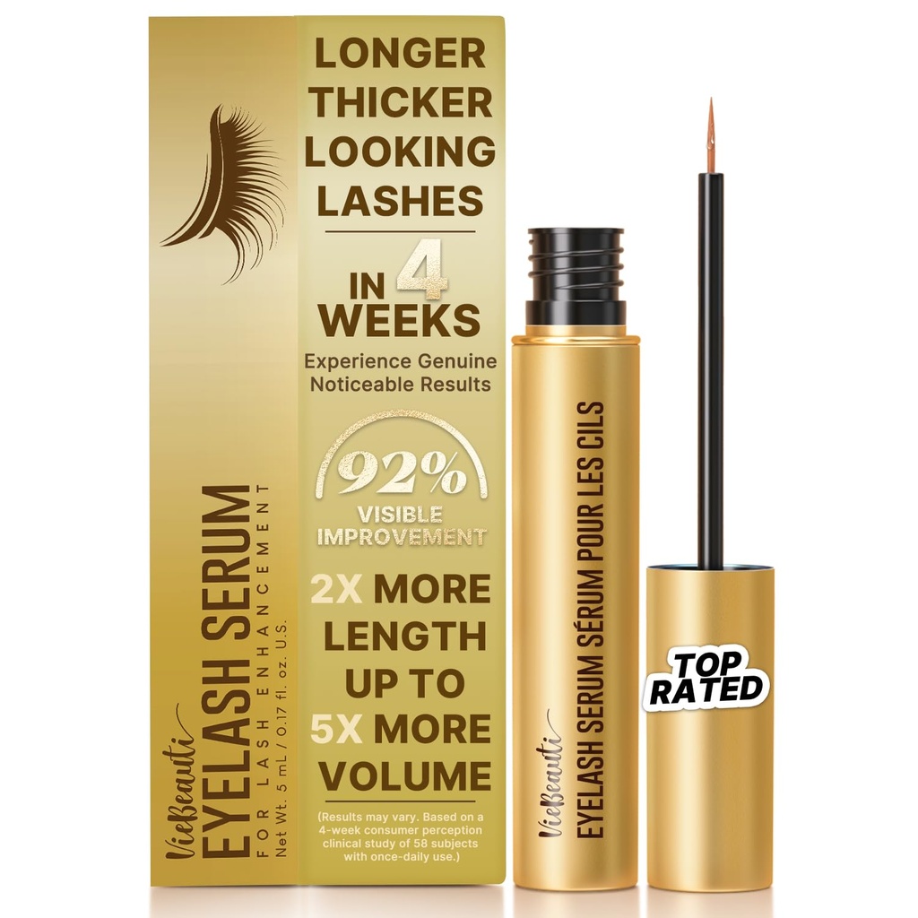 Silmäripsiseerumi naisten Lash kasvulle: Natural Lash Serum for Pidempi Fuller Healther Lashes - Vegan & Julma-vapaa silmäripsien parantaja Sensitive silmät 5mL 0,17 Fl Oz 5-kuukautinen tarjonta