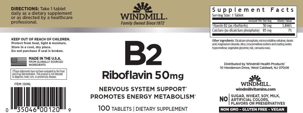 Tuulimylly B-2 50 mg tabletti - 100 ea (2 pakkaus)