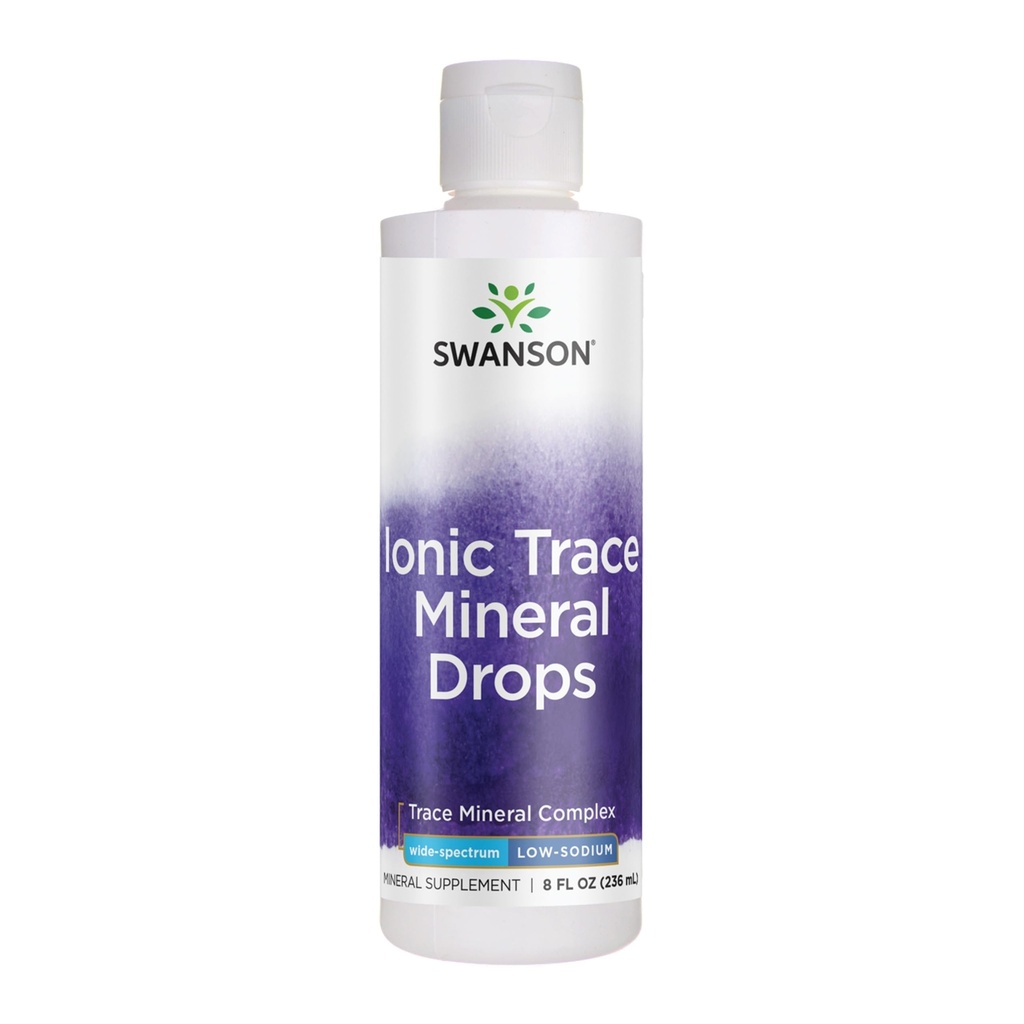 Swanson Concentrace Trace Mineral Drops 8oz-Complete Mineral Complex för energi, Hydration, & Electrolyte Balance Över 72 High Absorption Ionic Minerals Såsom Magnesium, Kalcium