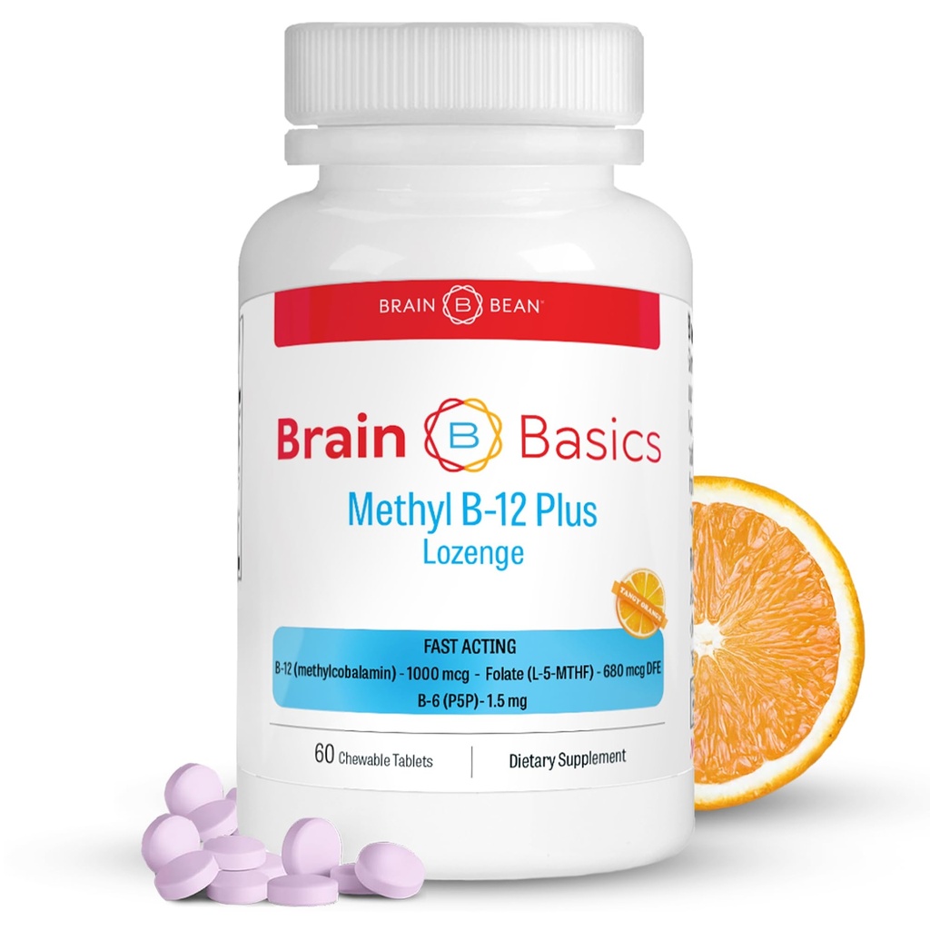 Extra Strength Metyyli B-12 & Methyl Folate ... 60 purutablettia, oranssi Citrus Flavor...