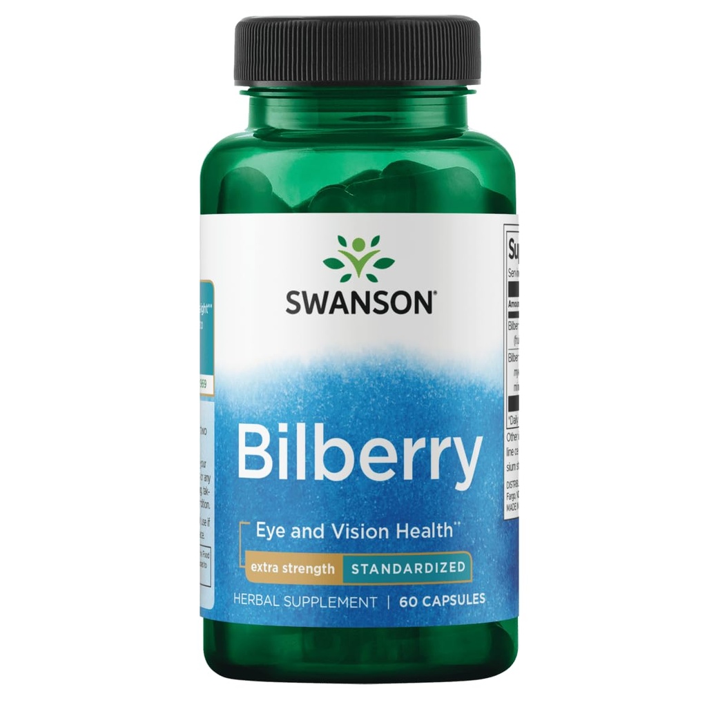 Swanson Extra-Strength Bilberry (Standardized) 100 Milligram 60 kapslar
