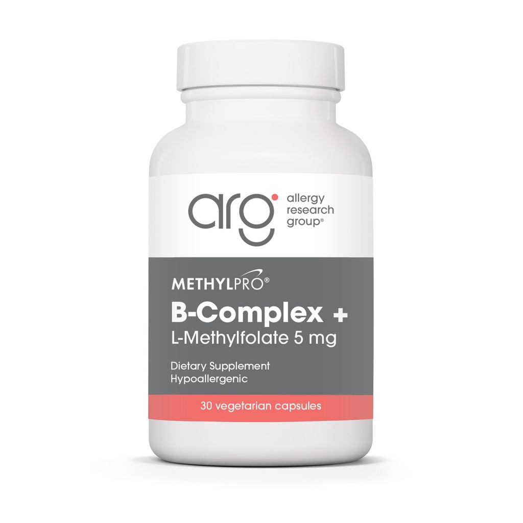 MethylPro B-Complex + L-Methylfolate 5 mg - Metylerad vitamin B-komplex för kvinnor och män, cellulärt energistöd med folat, Niacin och Biotin, VIT B-tillskott - 30 Vegan kapslar