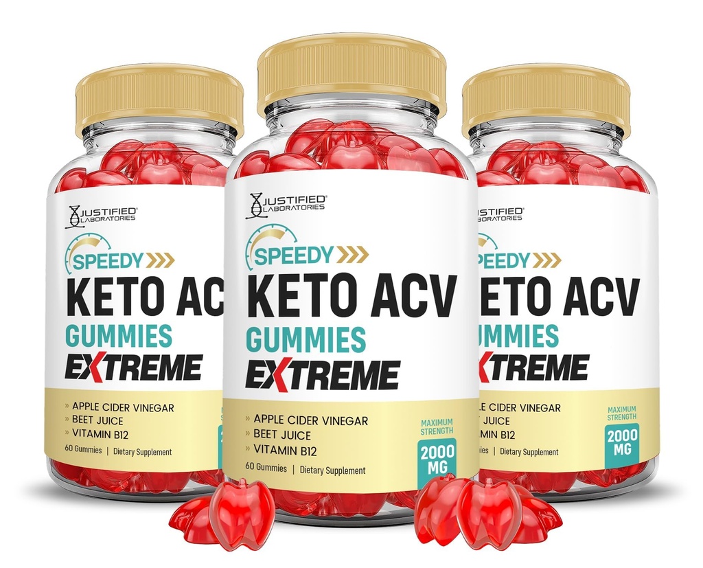 (3 pakkaus) Speedy Keto ACV Gummies Extreme 2000MG Speedy Keto Gumies Advanced Formula Apple Siideri Viinietikka ja granaattiomena Beet Juice Powder B12 Vegaani Non GMO 180 Gummys