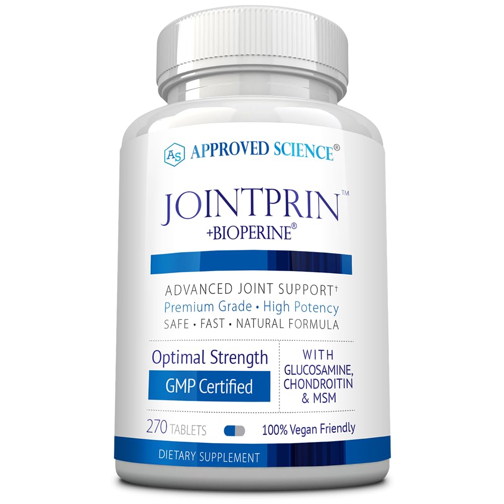 Hyväksytty Science Jointprin - Joint Support Supplement - Glukosamiini, MSM, Chondroitin, Turmeric, Boswellia, BioPerine - 3 kuukauden tarjonta