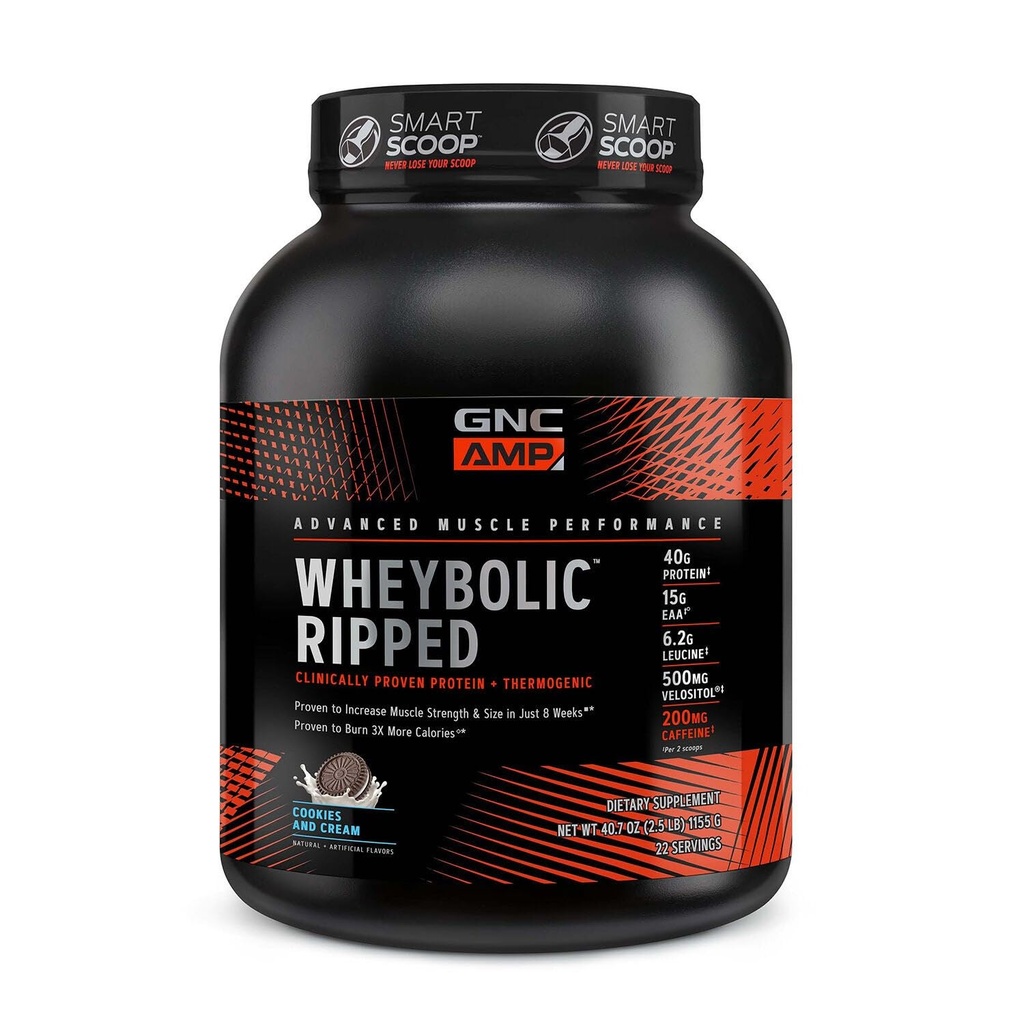 GNC AMP Wheybolic Ripped - Evästeet ja Cream (22 tarjoilua)