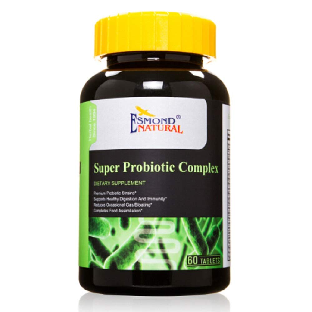 Super Probiotic Complex (vähentää satunnainen kaasu / turvotus), GMP, Natural Product Assn Certified, Valmistettu USA - 60 tablettia