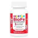 KidStar Nutrients BioFe Puhdasta rautaa Purut lapsille ja aikuisille, makea Blast, ei sokeria, makeutettu Xylitolilla, 120 purutablettia
