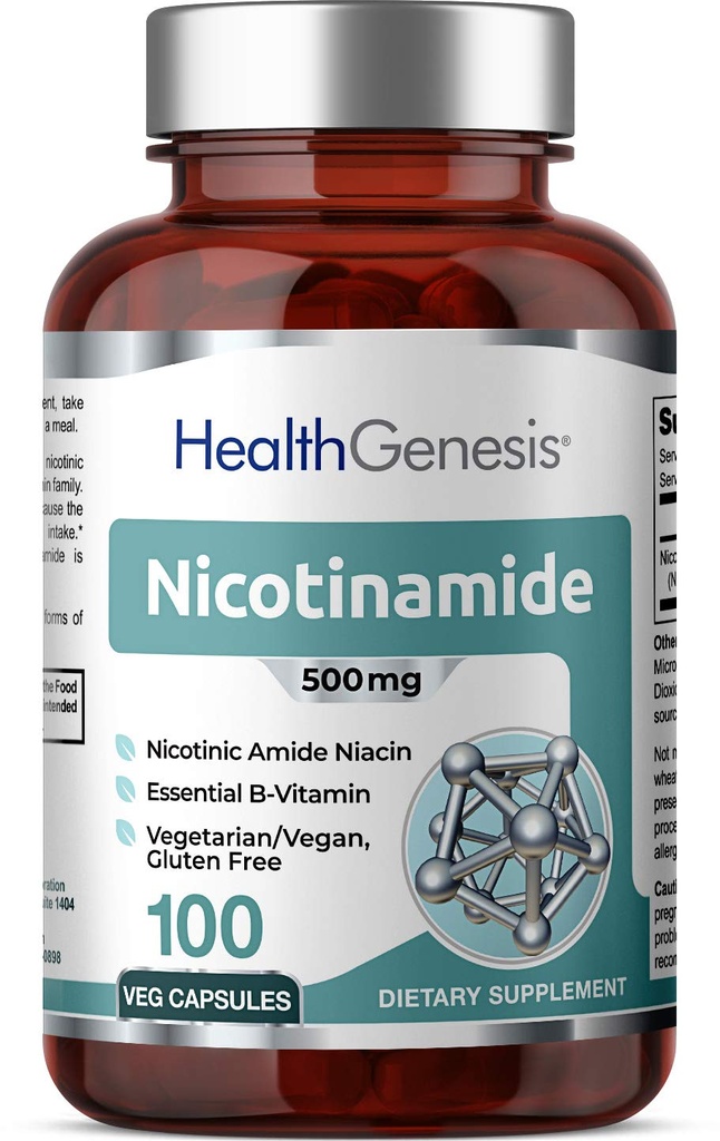 B-3 Nikotinamidi 500 mg 100 Vcap - Nikotinic Amide Niacin luonnollinen flush-vapaa vitamiini Formula - tukee ihon solujen terveys