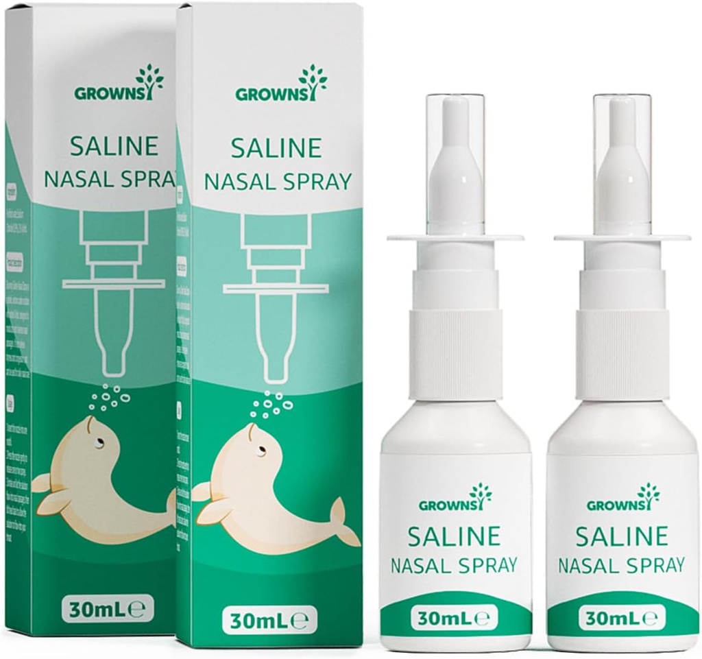GROWNSY Baby Saline Nasal Spray, 2 PCS Natural Nasal Spray med Xylitol, Non-Alcoholic, Instant Relief of Nasal Congestion och Daily Care