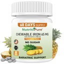 Tuggbar järnkarbonyl 65 mg med vitamin C 180 mg (för kvinnor / män) - Tablet i ananas smak 60 greve (1)