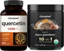 NatureBell Quercetin 1000 mg per tarjoilu & 10 in 1 Sienijauhe, 10oz Bundle Pack ... Ultra Strength Quercetin täydennysosa ...