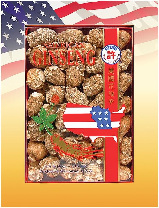 Hsu's SKU 0168-S4 American Ginseng Pearl Small Roots 4 oz Box 