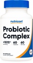 Nutricost Probiotic Complex (10 miljardia PMY) 60 kapselia - Acidophilus Plus 9 muut probiootit, ei-GMO, Gluteenittomat lisäravinteet