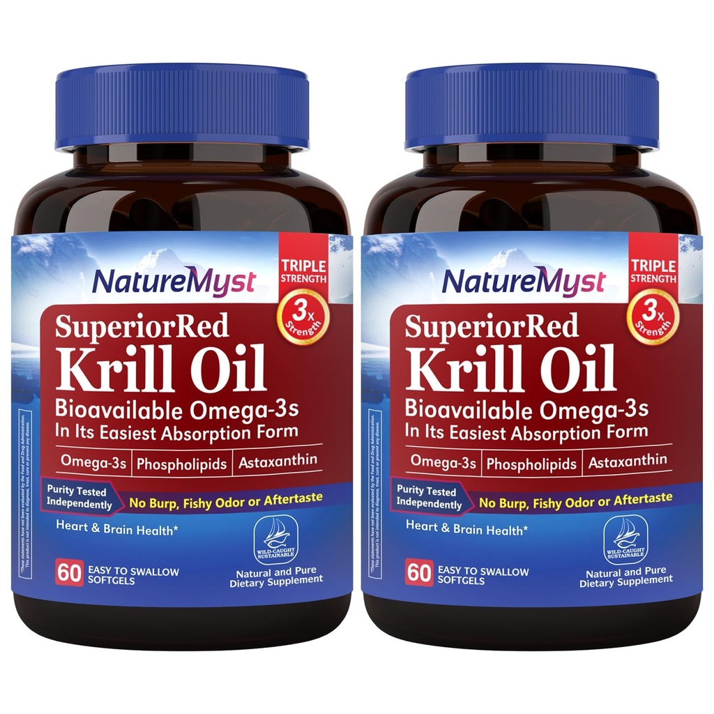 Antarctic Krill Oil 1000 mg Softgels, Krill Oil Omega-3s, EPA, DHA, Astaxanthin & Phospholipids, Heart Health, 120 Softgels, Non-GMO, No Gluten, Made in the USA