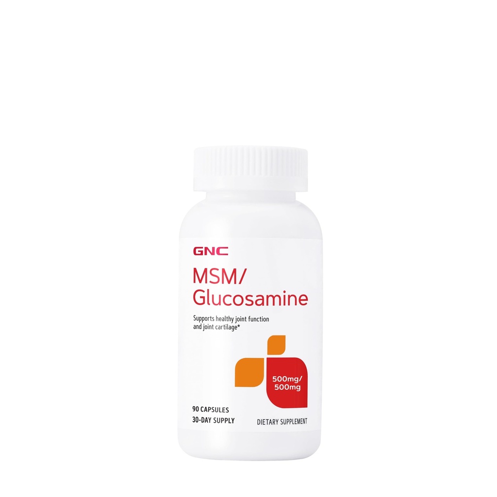 GNC MSM Glukosamiini 500 mg täydentää, tukee terve yhteinen toiminto, tukee terve yhteinen ruoka, 30 tarjoilua