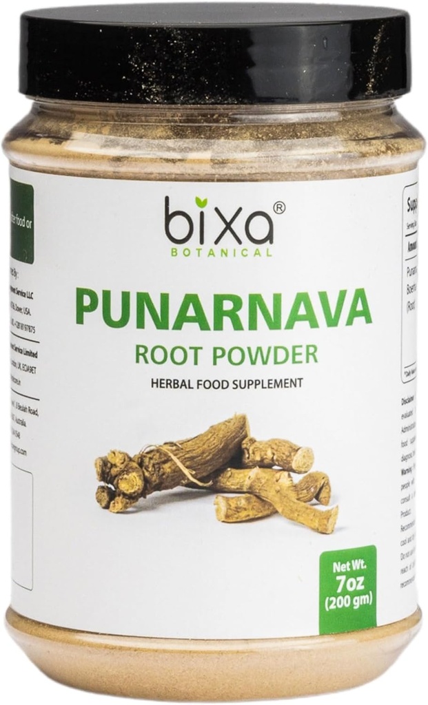 Bixa BOTANICAL Punarnava Powder | Natural Detox och Fluid Balance Support | Boerhavia diffusa | 200 Grams / 7 OZ | Ayurvedic Herbal Supplement | Gluten Free, Non-GMO, Steam Treated, Vegan, 100% Pure