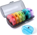 Viikottainen pilleri Organizer 2 Kertaa päivässä, Matka pilleri Laatikko 7 Päivä, Kello kaksi kertaa päivässä pilleri tapauksessa, Kannettava päivittäin vitamiinien Järjestäjät lääkkeiden, Vitamiinit, Kalaöljy, Lisäravinteet (Multi-väri)