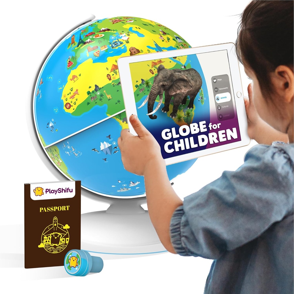 PlayShifu Globe lapsille Orboot Earth: Interactive Kids Globe 1000+ Faktoja Eläimet, Paikat ja Monumentit ...