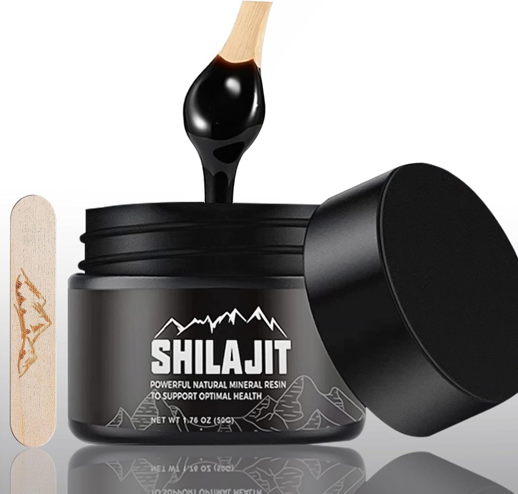 Shilajit Pure Himalayan - 50 Grams Natural Organic Shilajit Resin,Golden Grade Shilajit täydentää miesten ja naisten 80+ Trace Minerals & Fulvic Acid for Energy, Immuunituki