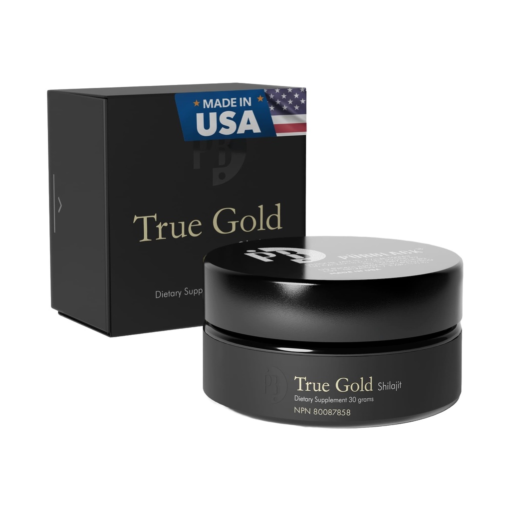 Live Resin Pure Gold Shilajit - Organic Shilajit Supplement med över 80 mineraler - High Bioavailability & Antioxidant Support Mineral Supplement - Authentic Gold Infused Resin | USA Made 60 Servings