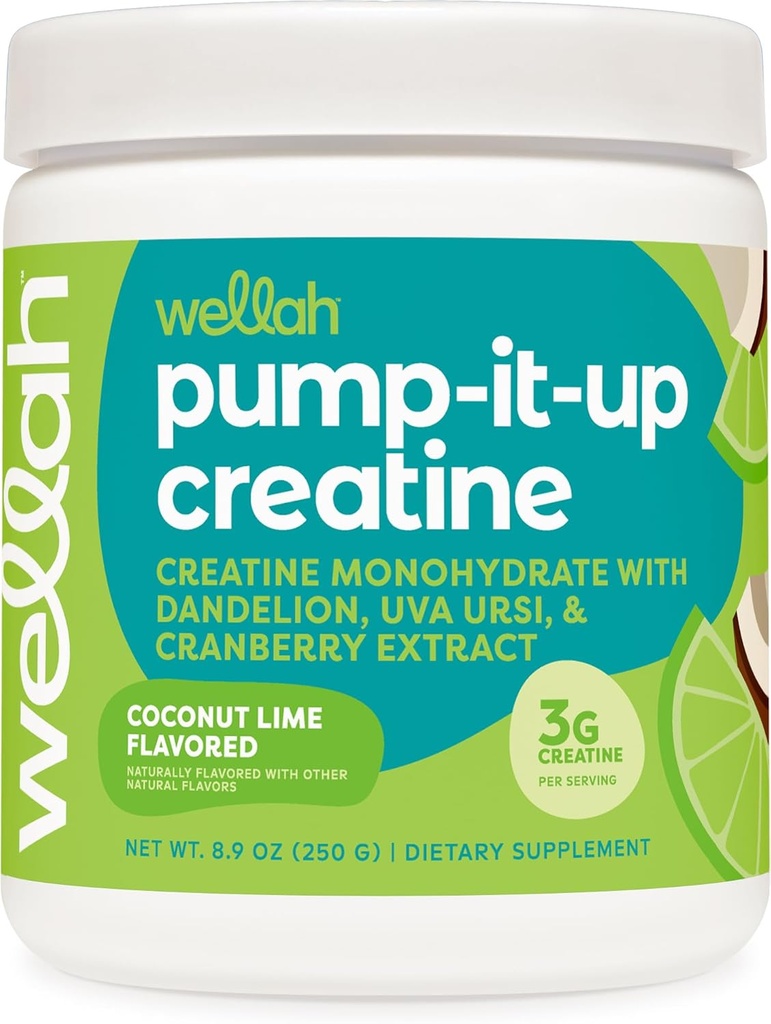 Wellah Creatiini naisille (50 tarjoilua, Coconut Lime) - Creatiini Monohydraatti kanssa voide & karpalouute