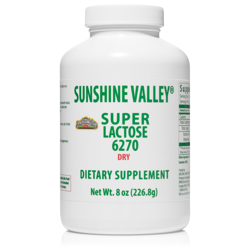 Sunshine Valley® Super Laktoosi Kuiva-aine (ILMAINEN KUKKA) - Luonnollinen Makeuttamis- ja paistamisparannusaine, jauhettu sokeri ruoanlaittoon ja elintarvikkeiden sekoituksiin, elintarvikkeiden vakauttamiseen ja täyteen - 8 oz