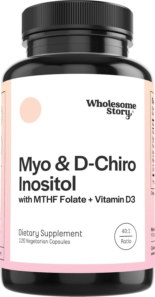 M-y-o in-os-itoli & D-Chiro Inositol kapselit MTHF, Folaatti, D-vitamiinia Tuki munasarjafunktion, Hormonitasapaino, & Homokysteiinitasot Hedelmällisyys täydentää naisten 40:1 suhde